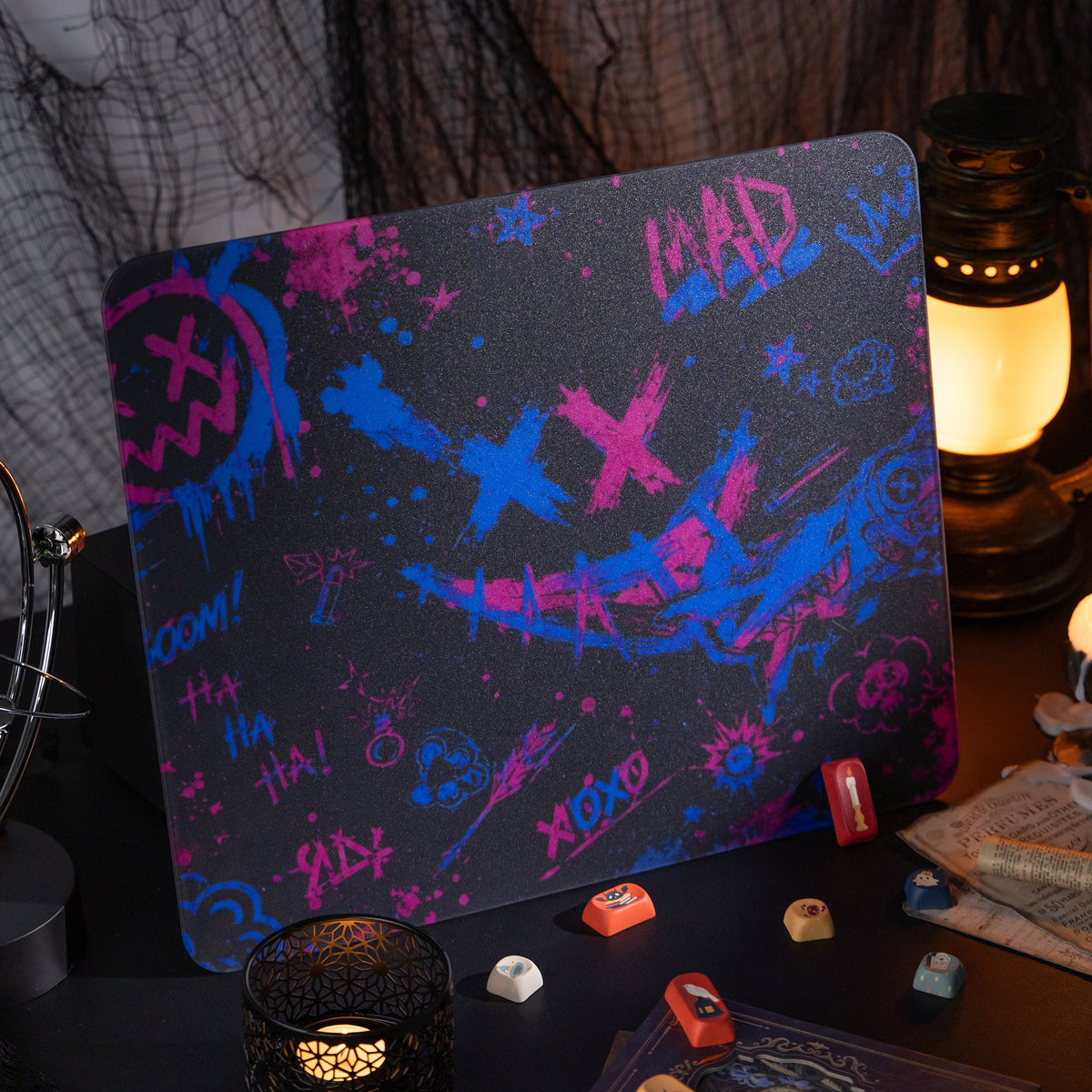 Halloween Haunted Castle Bundle — Womier WD75 HE Keyboard + William Castle MOA PBT Keycaps + Red Graffiti Glass Mouse Pad - Womier Keyboard