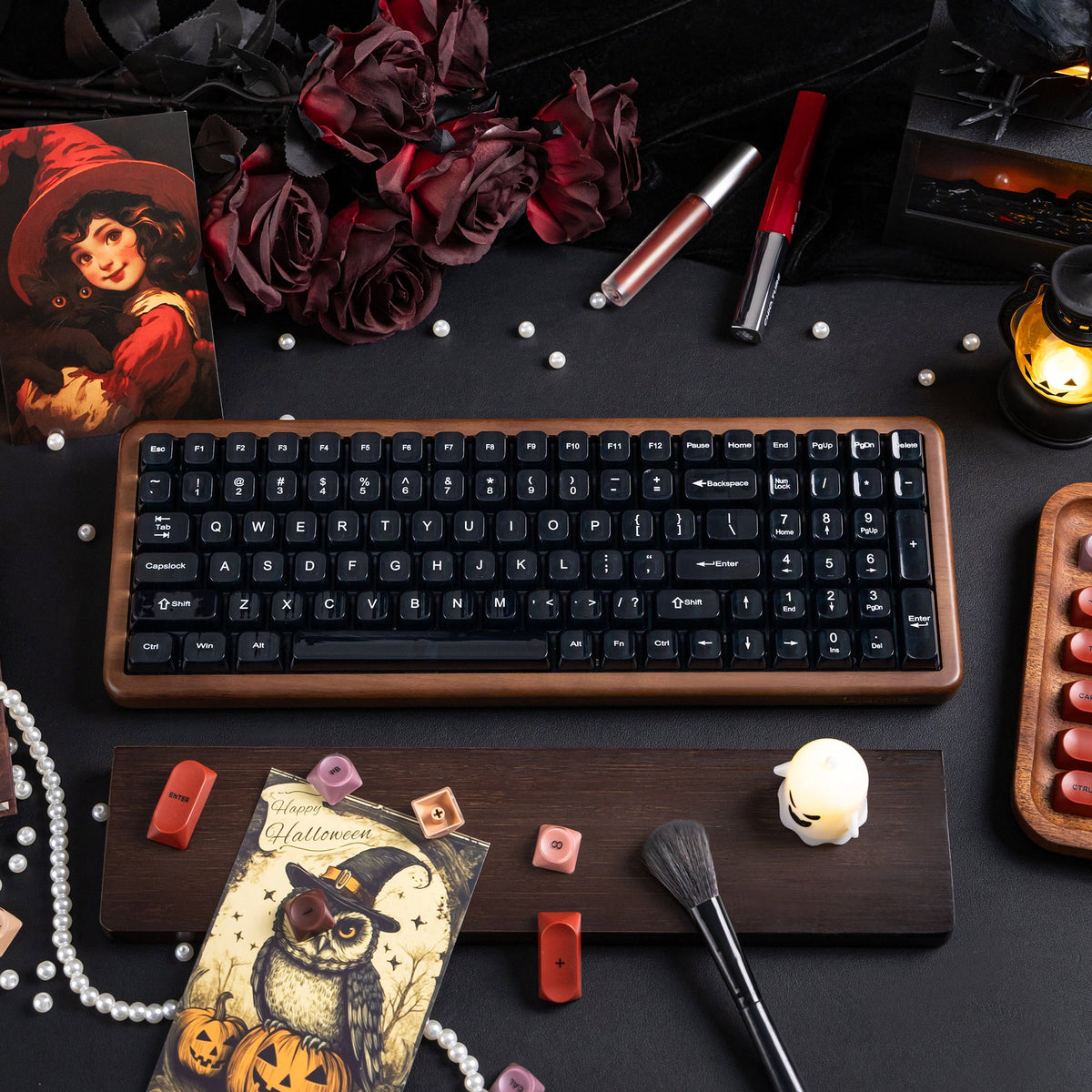 Halloween Lipstick Vintage Bundle — Womier WD99 Keyboard + Womier Lipstick 132-Key MOA Profile Translucent - Womier Keyboard
