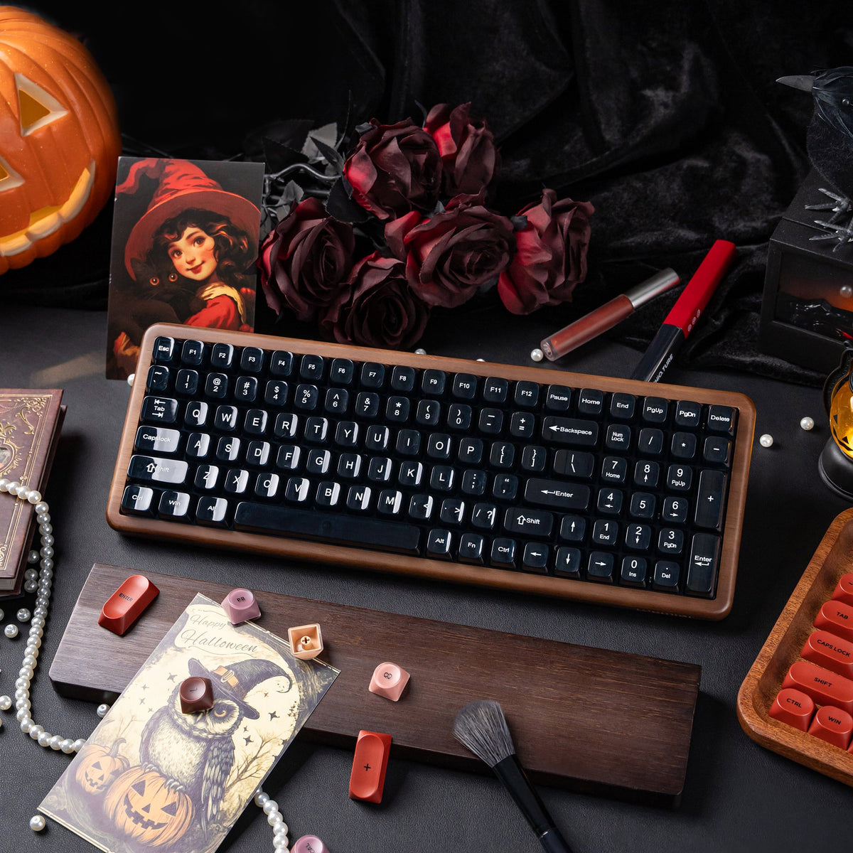 Halloween Lipstick Vintage Bundle — Womier WD99 Keyboard + Womier Lipstick 132-Key MOA Profile Translucent - Womier Keyboard
