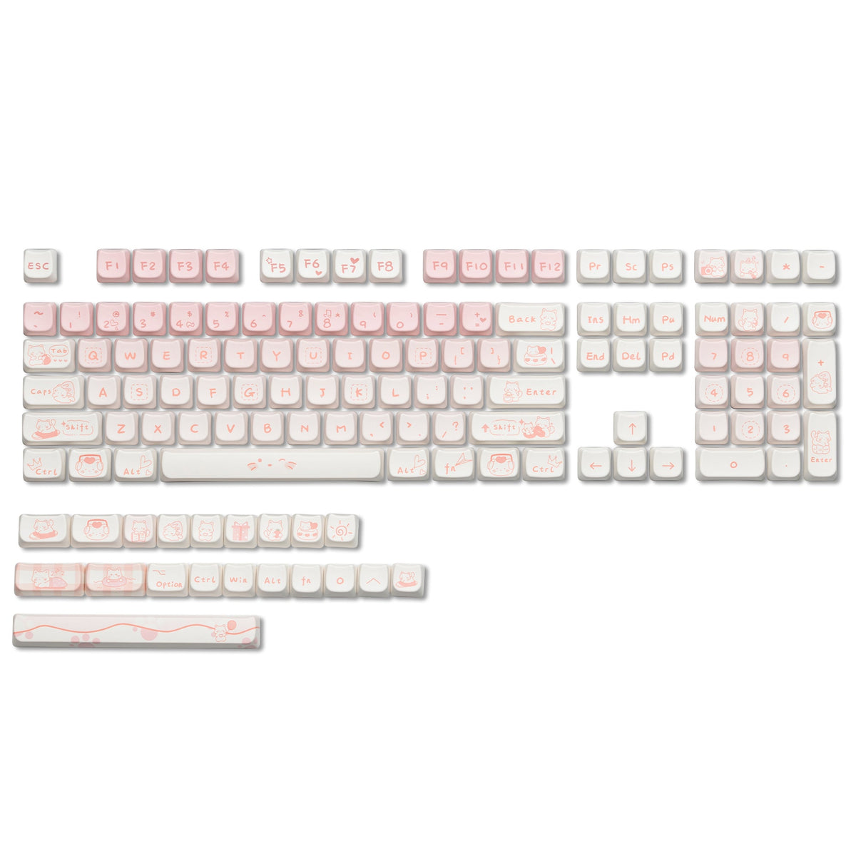 Womier Blushed Animals MAO Profile Dye-Sub PBT Keycap Set (5 Colorways) - Womier Keyboard