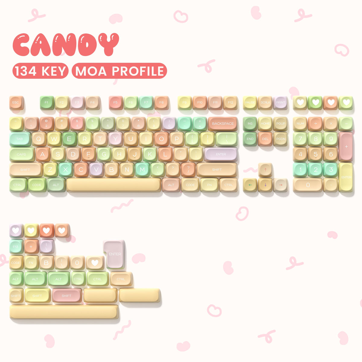 Womier Candy MOA Profile Dye - Sublimation PBT Keycap Set - Womier Keyboard