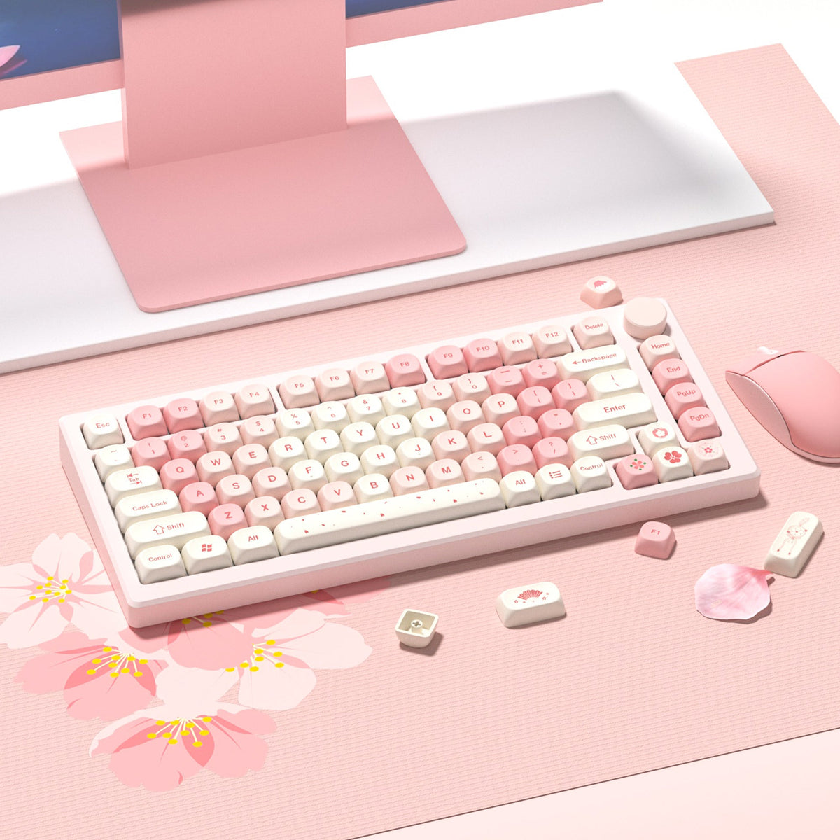 Womier Cherry Pudding 143 - Key MOA Profile Dye - Sub PBT Keycap Set - Womier Keyboard