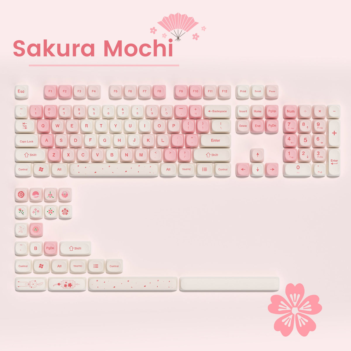 Womier Cherry Pudding 143 - Key MOA Profile Dye - Sub PBT Keycap Set - Womier Keyboard