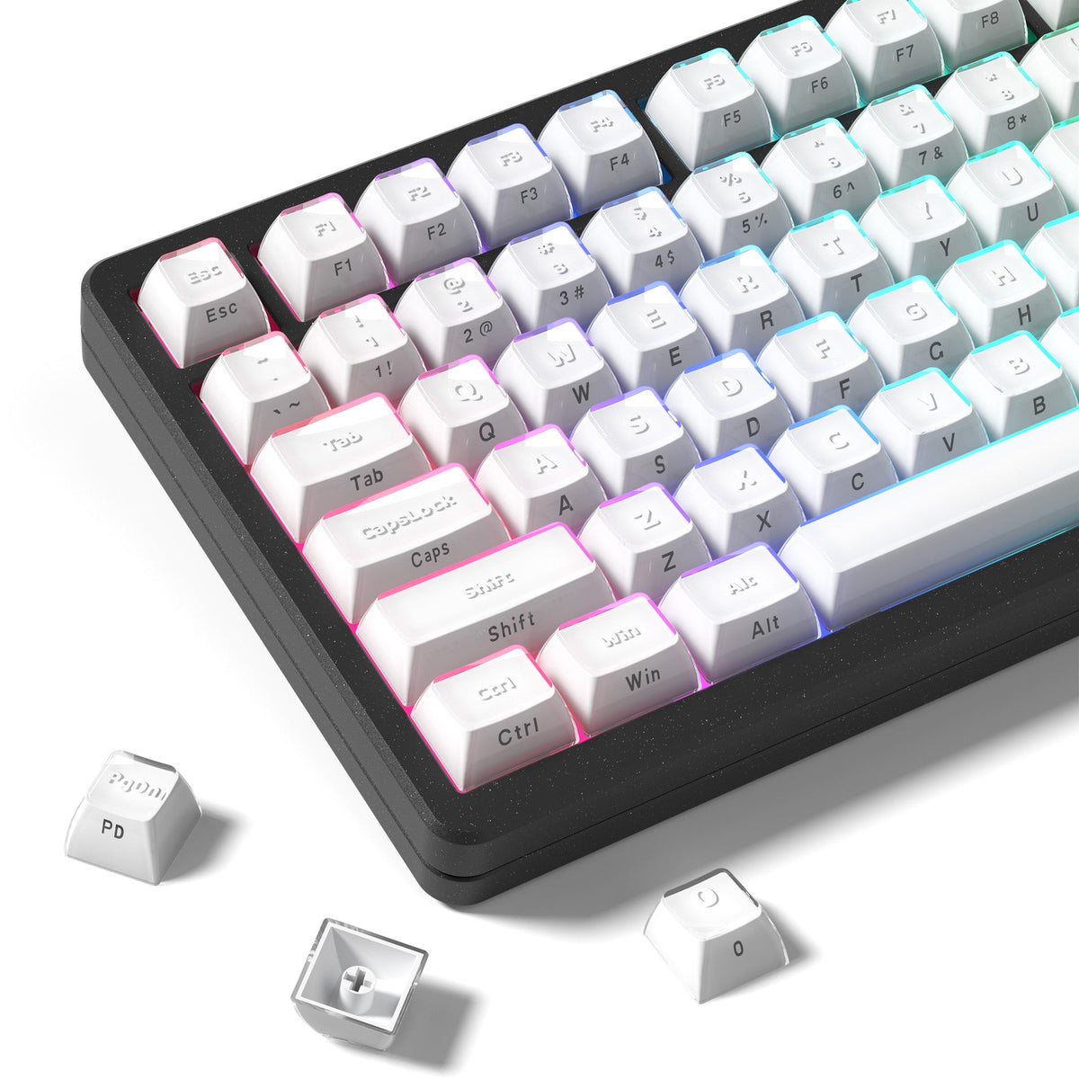 Womier Crystal Jello 124 - Key Side - Printed ASA Profile Keycap Set - Womier Keyboard