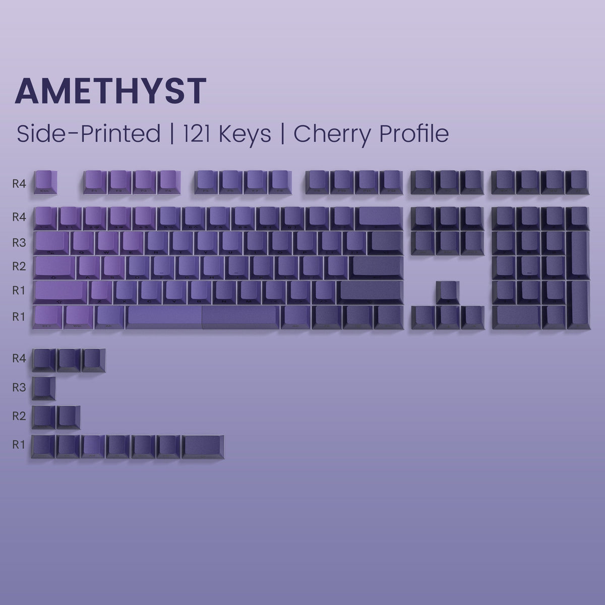 Womier Diagonal Gradient Series 121 - Key Shine - Through Cherry Profile PBT Keycap - Womier Keyboard
