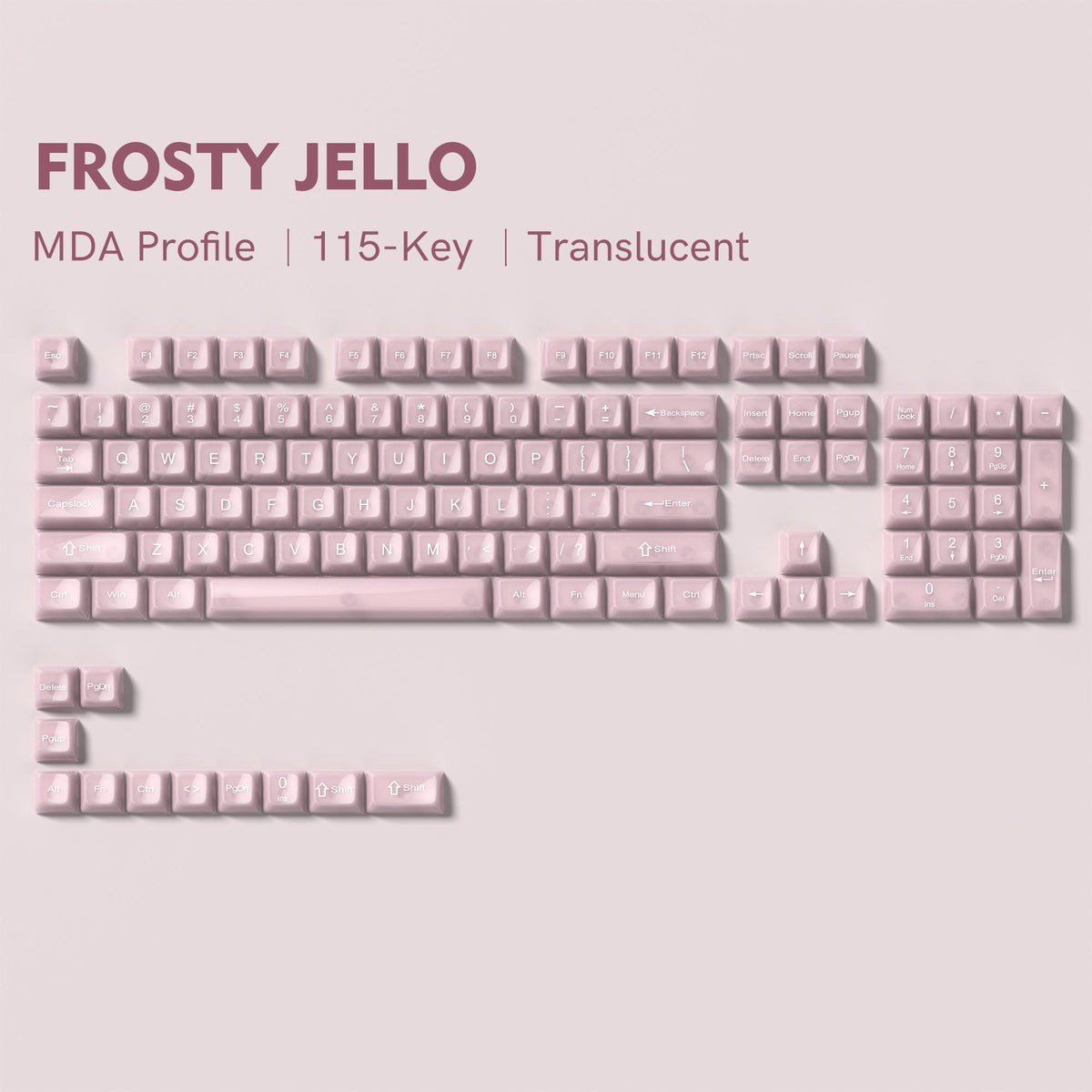 Womier Frosty Jello 115 - Key MDA Profile Translucent PC Keycap Set - Womier Keyboard