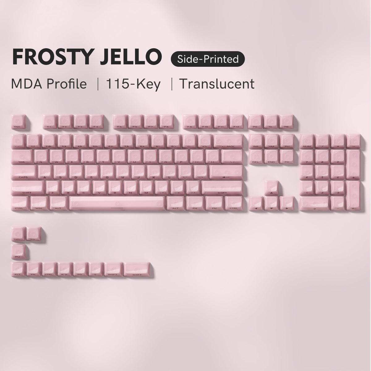 Womier Frosty Jello 115 - Key MDA Profile Translucent PC Keycap Set - Womier Keyboard
