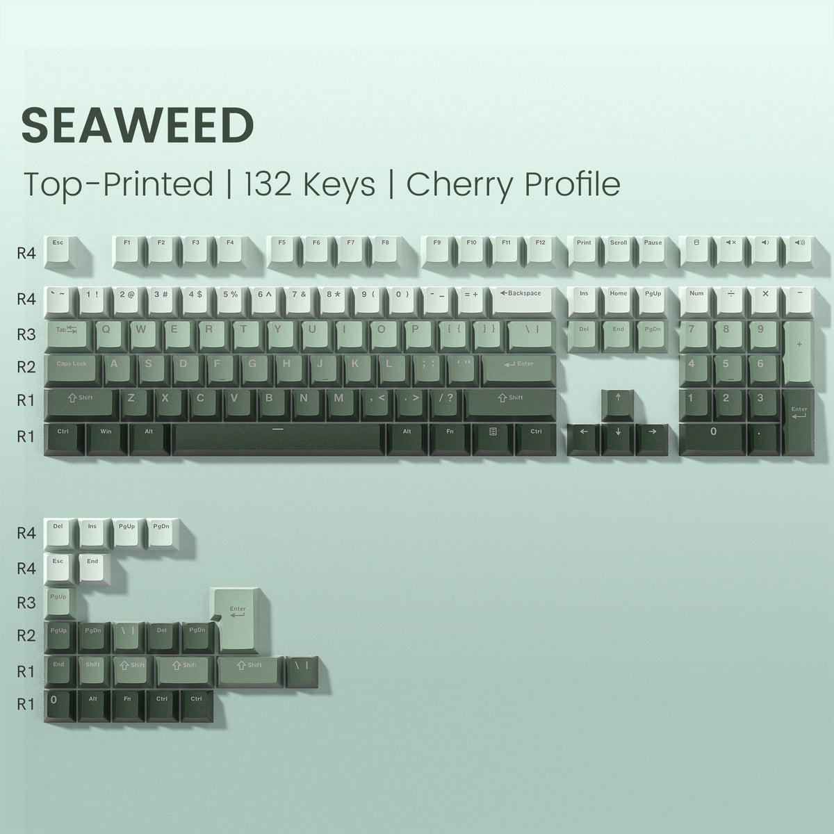 Womier Gradient Series 136 - Key Shine - Through Cherry Profile Double - Shot PBT Keycap - Womier Keyboard