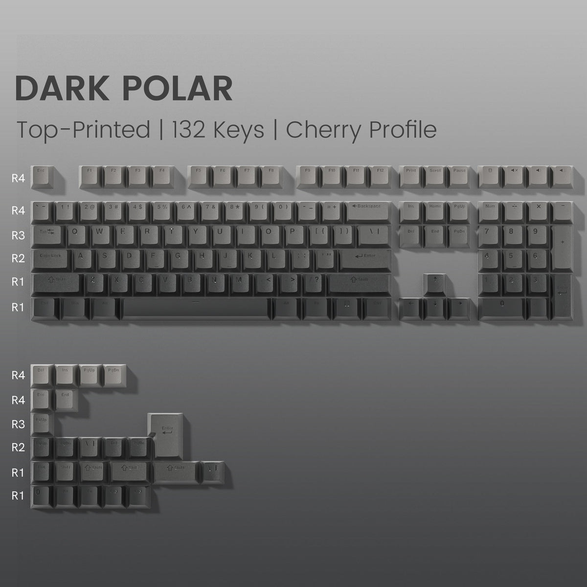 Womier Gradient Series 136 - Key Shine - Through Cherry Profile Double - Shot PBT Keycap - Womier Keyboard