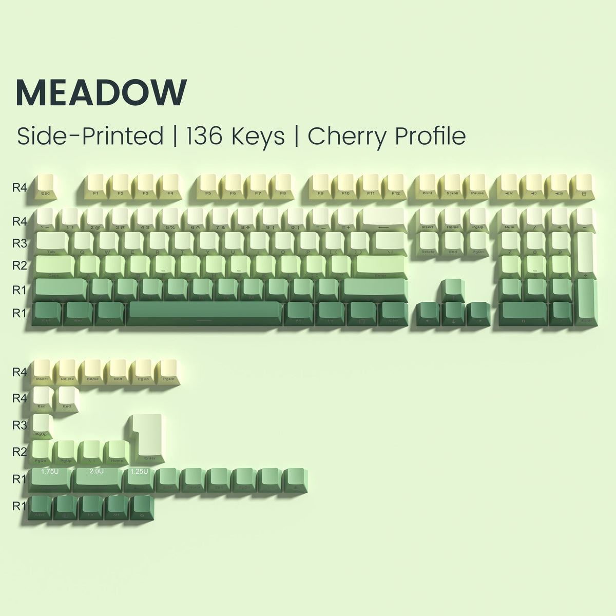 Womier Gradient Series 136 - Key Shine - Through Cherry Profile Double - Shot PBT Keycap - Womier Keyboard
