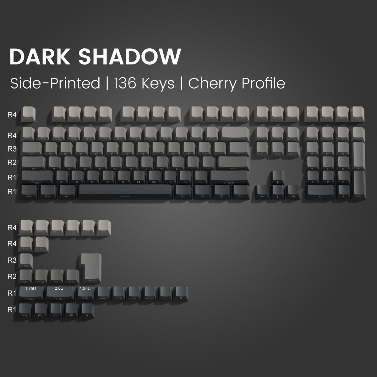 Womier Gradient Series 136 - Key Shine - Through Cherry Profile Double - Shot PBT Keycap - Womier Keyboard