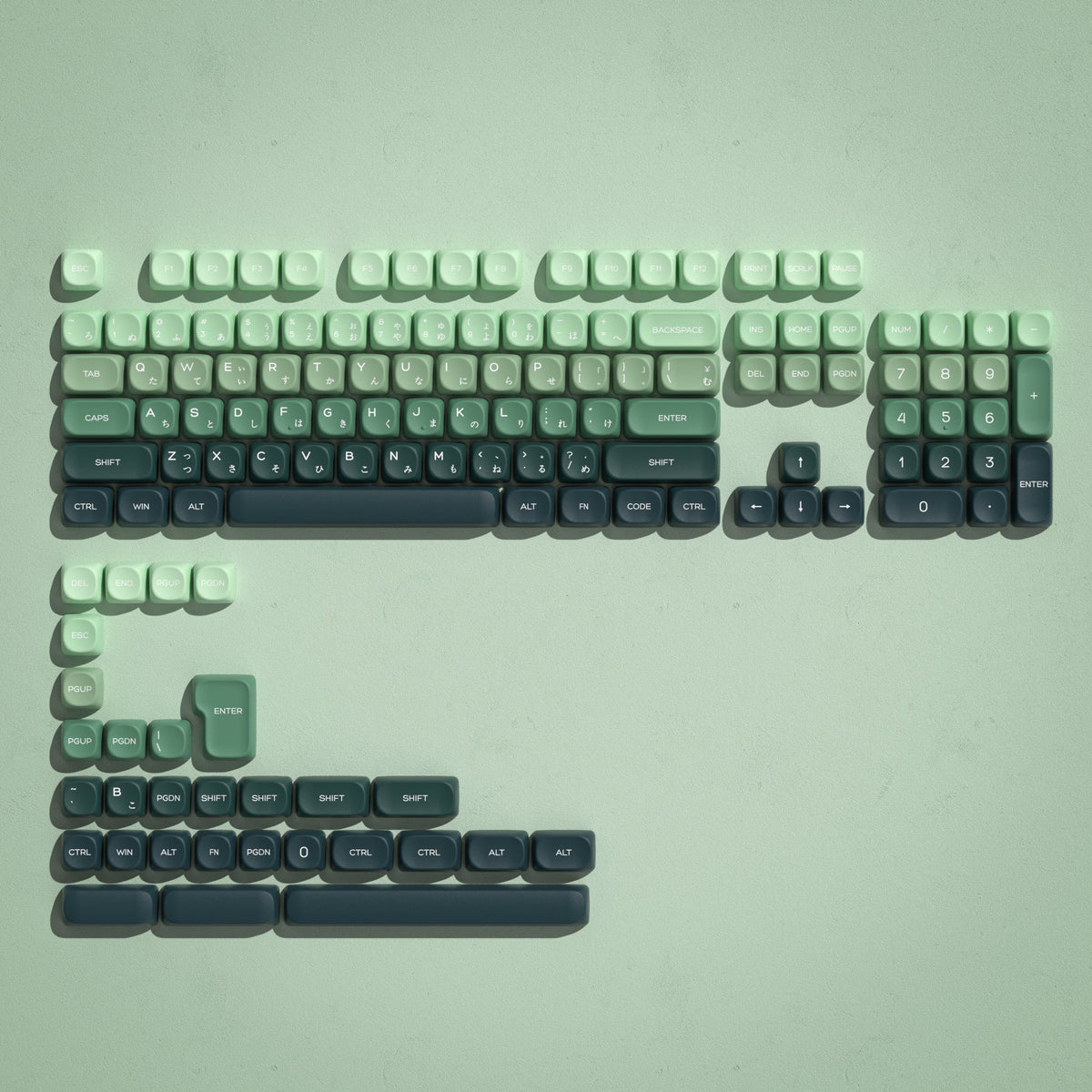 Womier Gradient Series MOA Profile Dye Sublimation PBT Keycap Set (4 Colorways) - Womier Keyboard