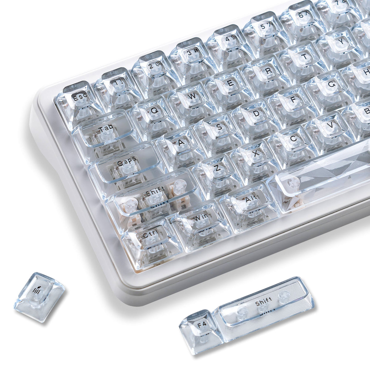 Womier Ice Cube Clear 126 keys Keycaps - Crystal Ice Keycaps Set for Mechanical Keyboard - Womier Keyboard