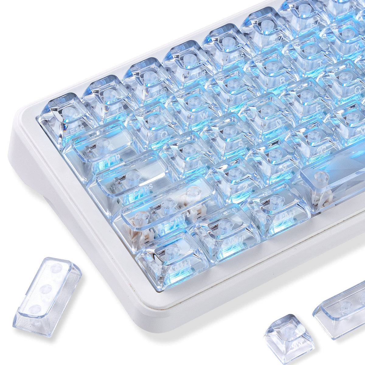 Womier Ice Cube Clear 126 keys Keycaps - Crystal Ice Keycaps Set for Mechanical Keyboard - Womier Keyboard