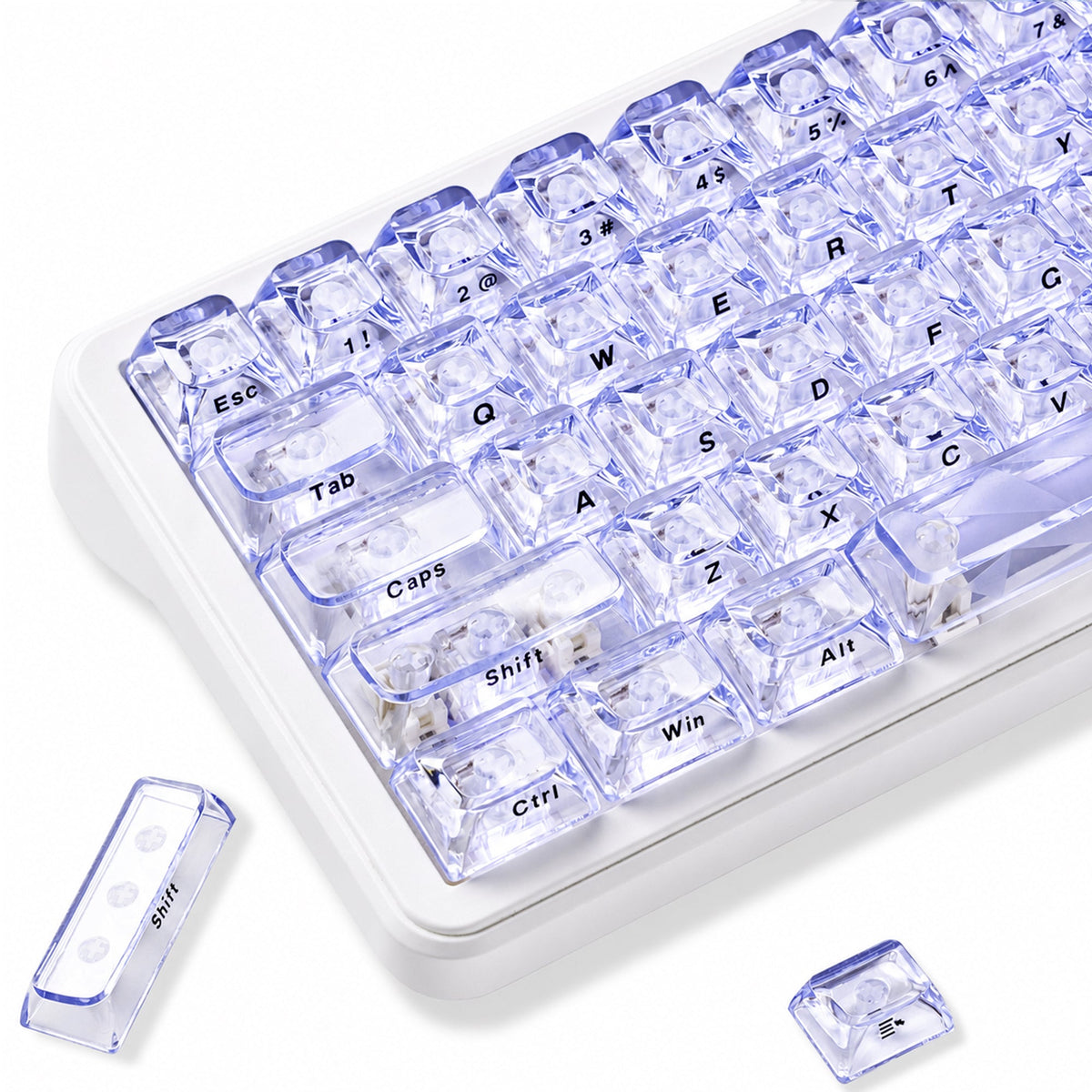 Womier Ice Cube Clear 126 keys Keycaps - Crystal Ice Keycaps Set for Mechanical Keyboard - Womier Keyboard