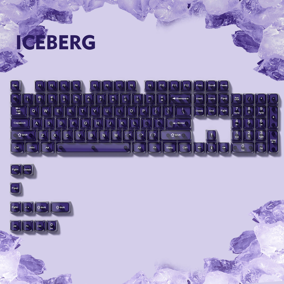 Womier Iceberg 115 - Key MDA Profile Transparent PC Keycap Set - Womier Keyboard