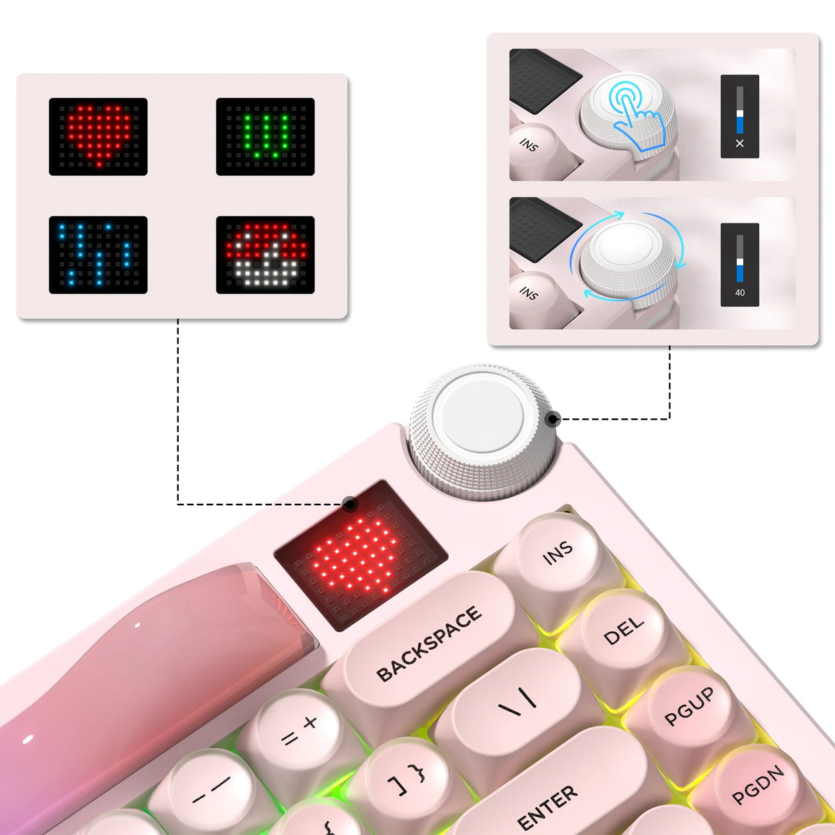 Womier K80 | Smart Screen & Media Knob Mechanical Keyboard - Womier Keyboard