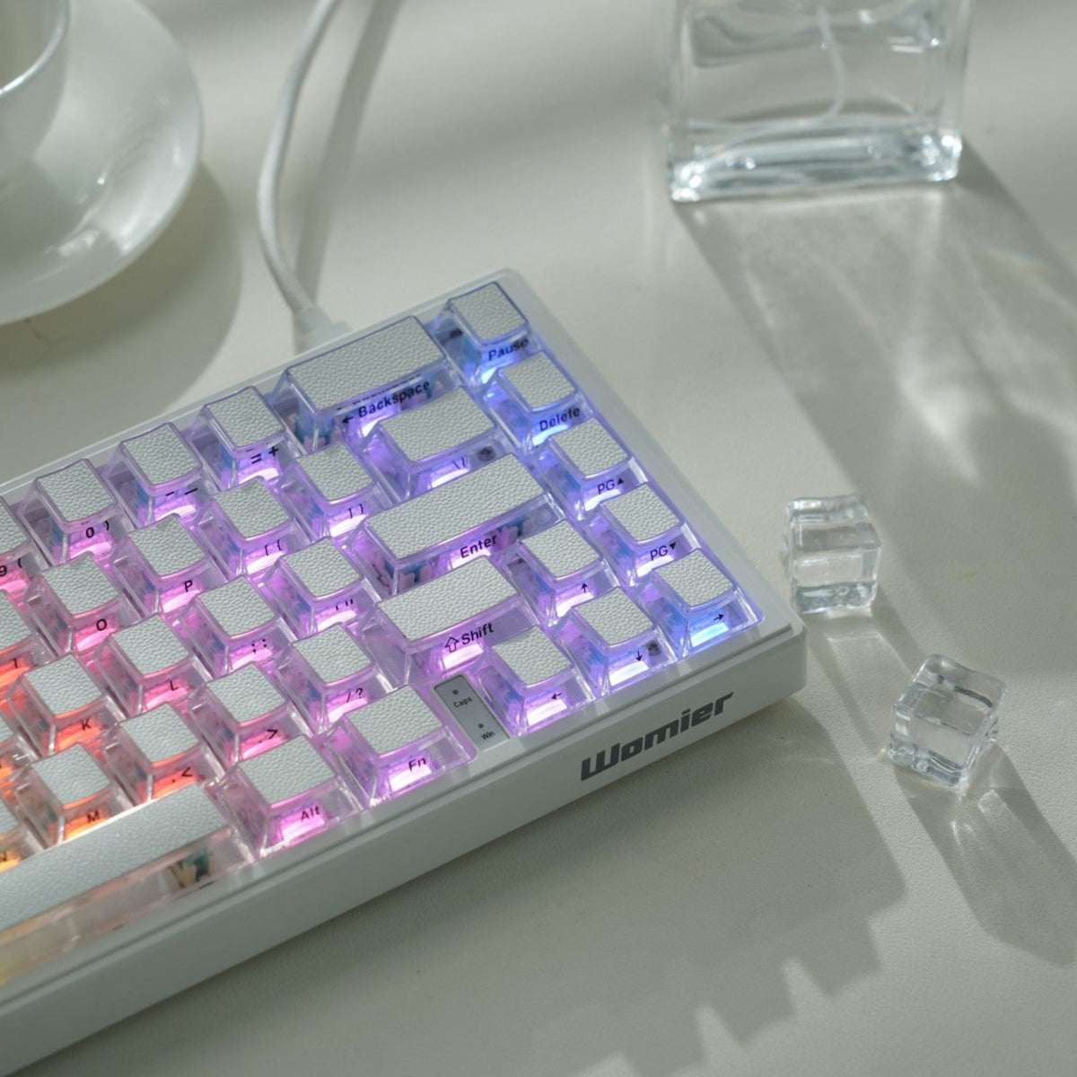Womier Leather Texture Side - Printed Cherry Profile Keycap (126 - Key) - Womier Keyboard