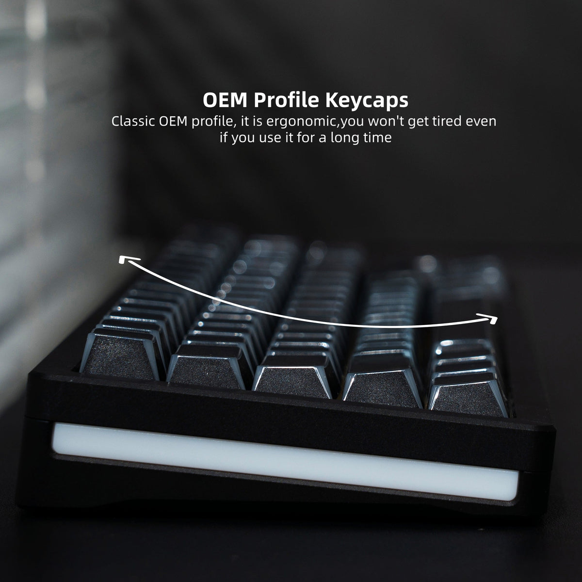 Womier Manga Black PBT Keycaps: Side - Printed Shine - Through Set for Mechanical Keyboards - Womier Keyboard
