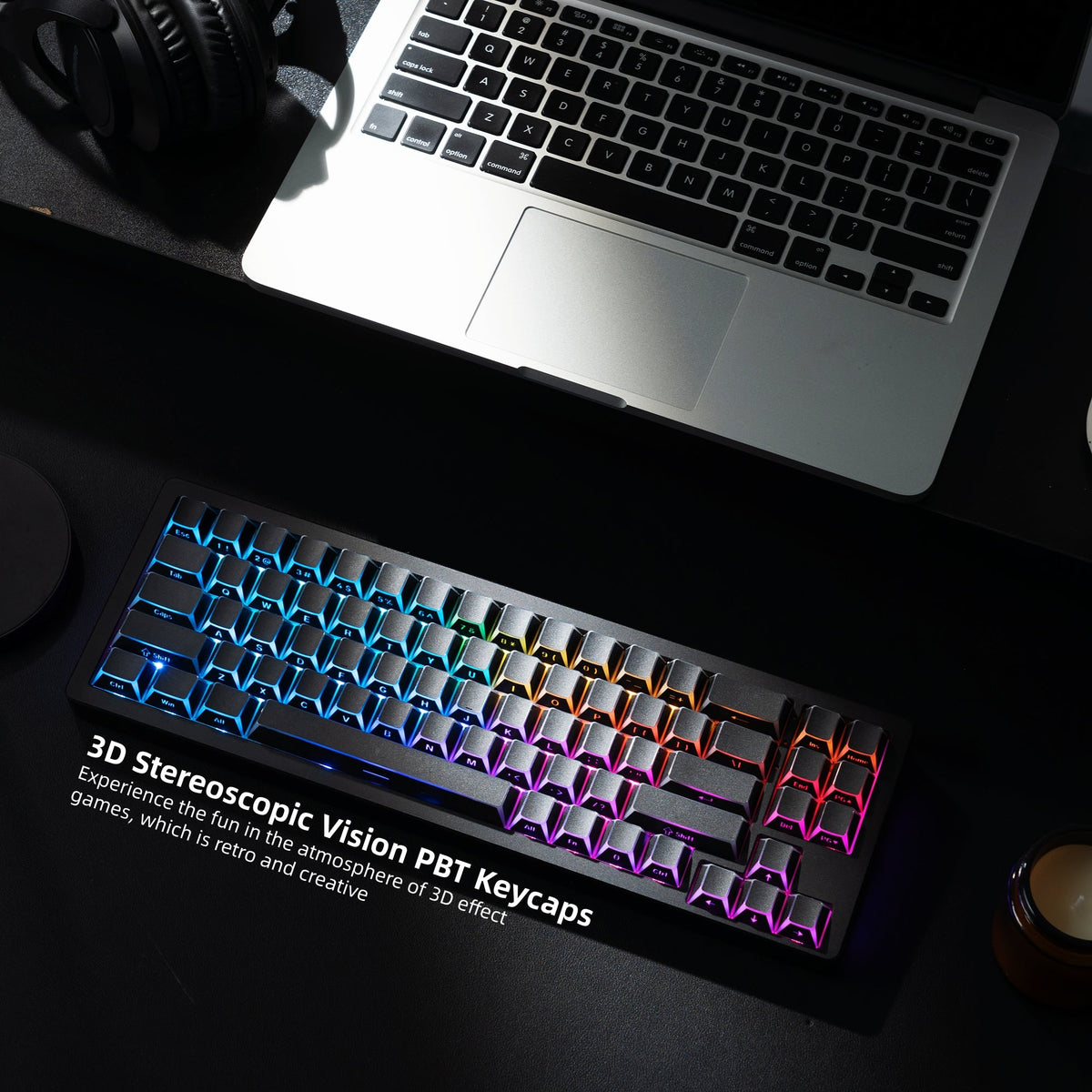 Womier Manga Black PBT Keycaps: Side - Printed Shine - Through Set for Mechanical Keyboards - Womier Keyboard