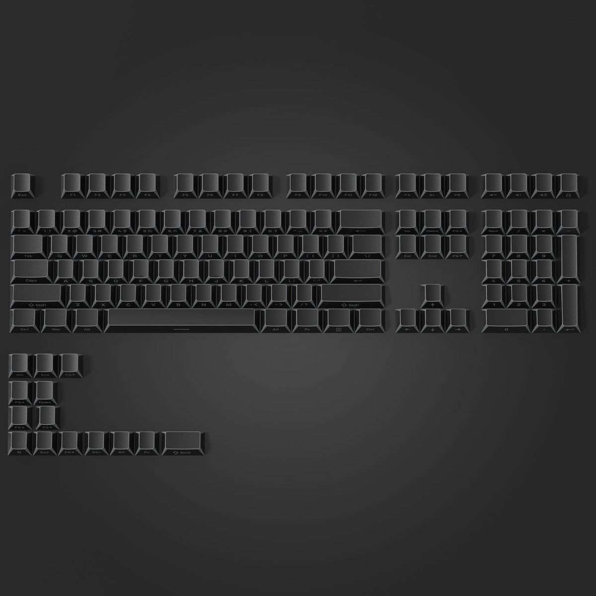 Womier Manga Black PBT Keycaps: Side - Printed Shine - Through Set for Mechanical Keyboards - Womier Keyboard