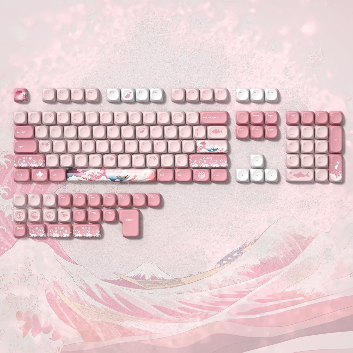 Womier MOA Profile Pink Coral Keycap Set (126-Key) - Womier Keyboard