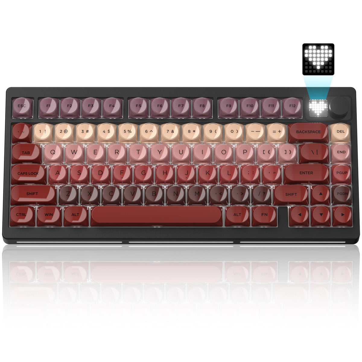 Womier MT75 TRI - MODE KEYBOARD WITH DOT - MATRIX SCREEN AND VOLUME KNOB - Womier Keyboard