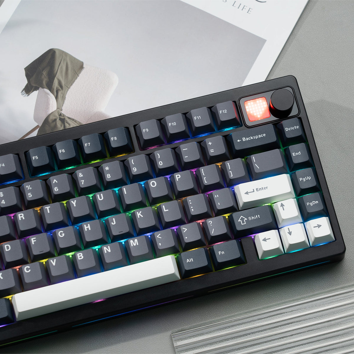 Womier MT75 TRI - MODE KEYBOARD WITH DOT - MATRIX SCREEN AND VOLUME KNOB - Womier Keyboard