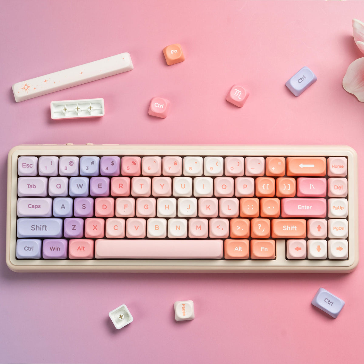 Womier Neon Spectrum MOA Profile Dye - Sublimation PBT Keycap Set - Womier Keyboard
