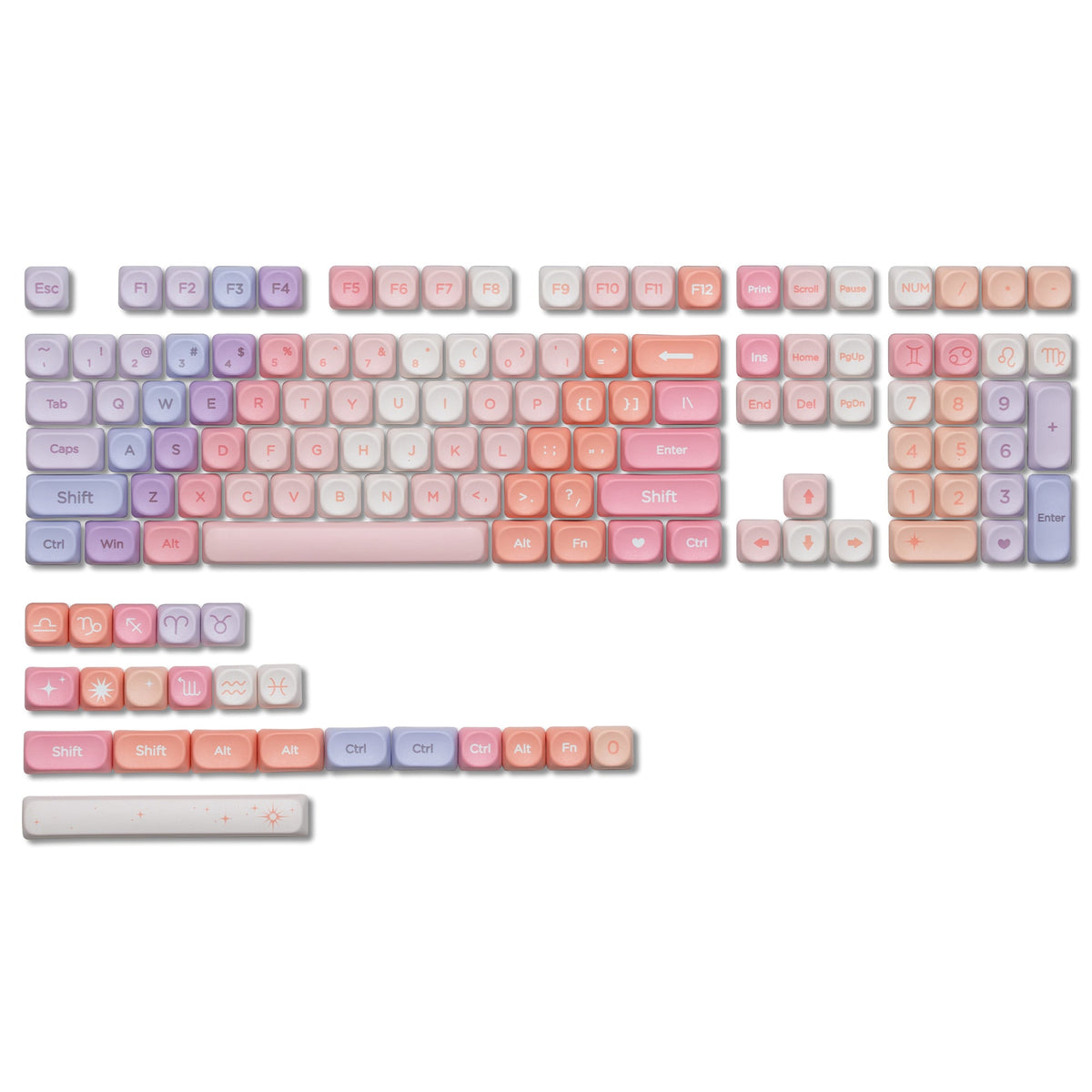 Womier Neon Spectrum MOA Profile Dye - Sublimation PBT Keycap Set - Womier Keyboard