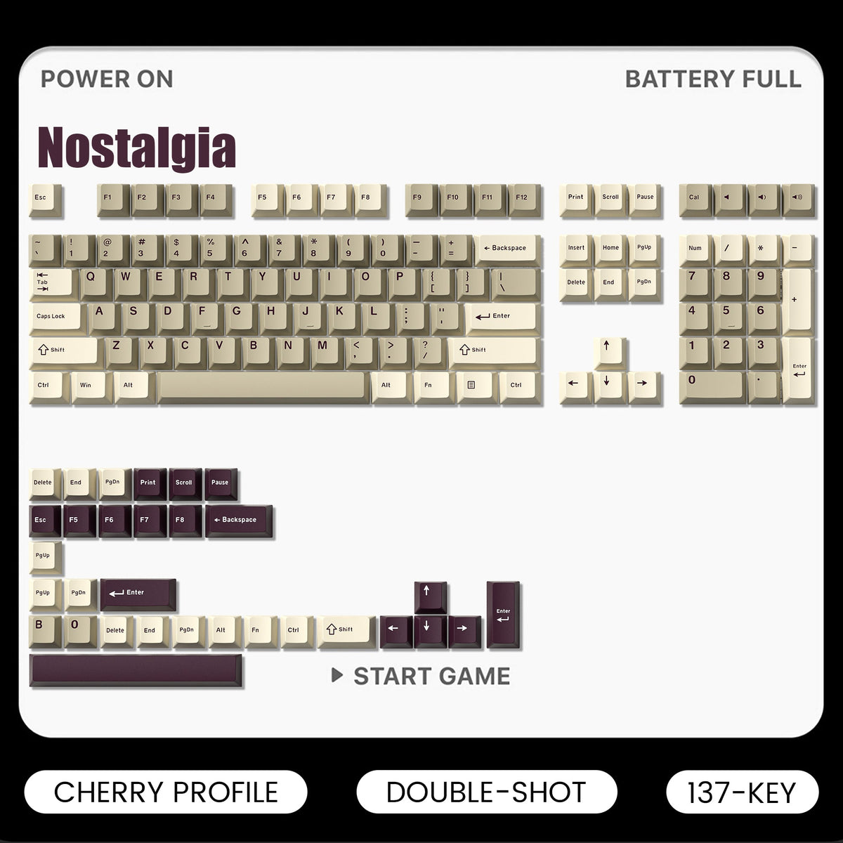 Womier Nostalgia Cherry Profile Double Shot PBT Keycap Set - Womier Keyboard