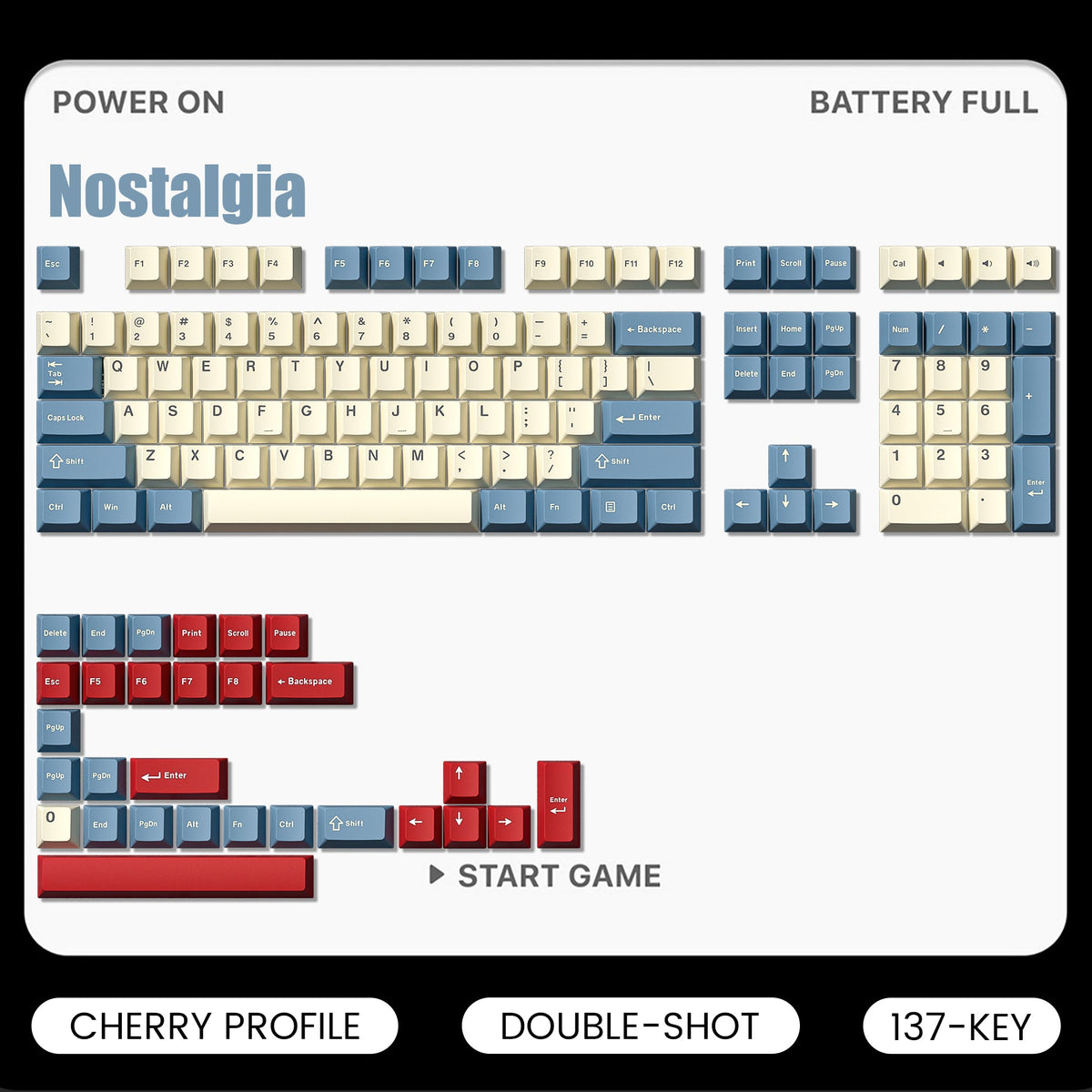 Womier Nostalgia Cherry Profile Double Shot PBT Keycap Set - Womier Keyboard