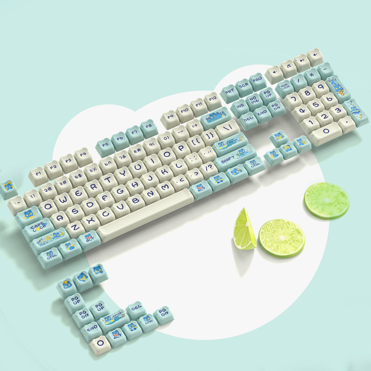 Womier Panda Bear 122 - Key KDA Profile Double - Shot PBT Keycap Set - Womier Keyboard