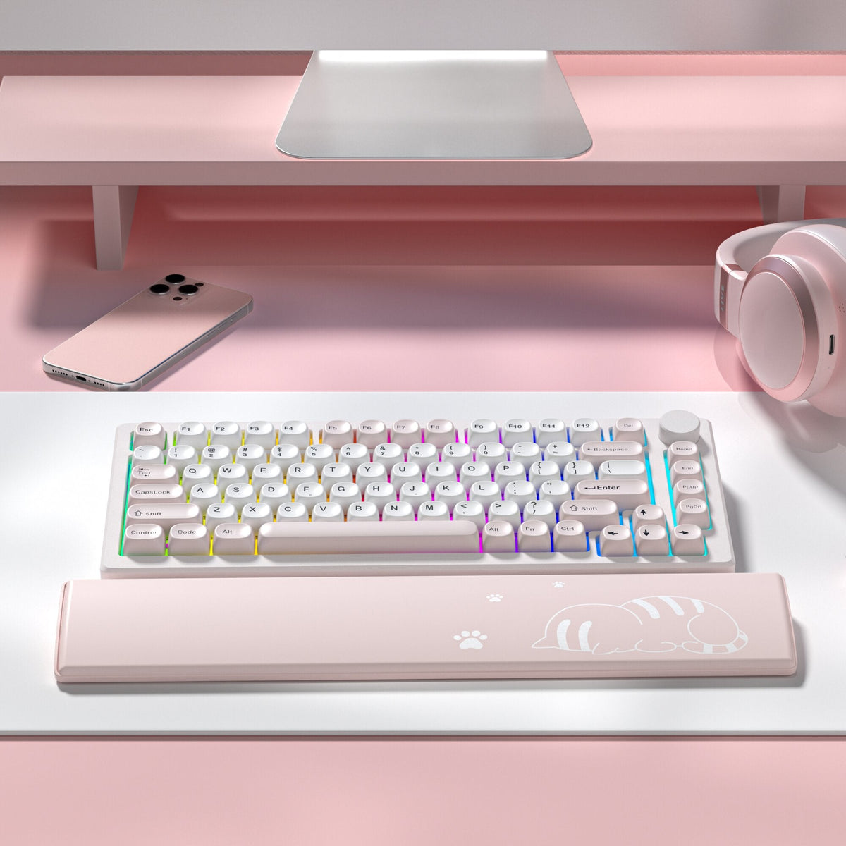 Womier Pink Cat Keyboard Wrist Rest - Womier Keyboard