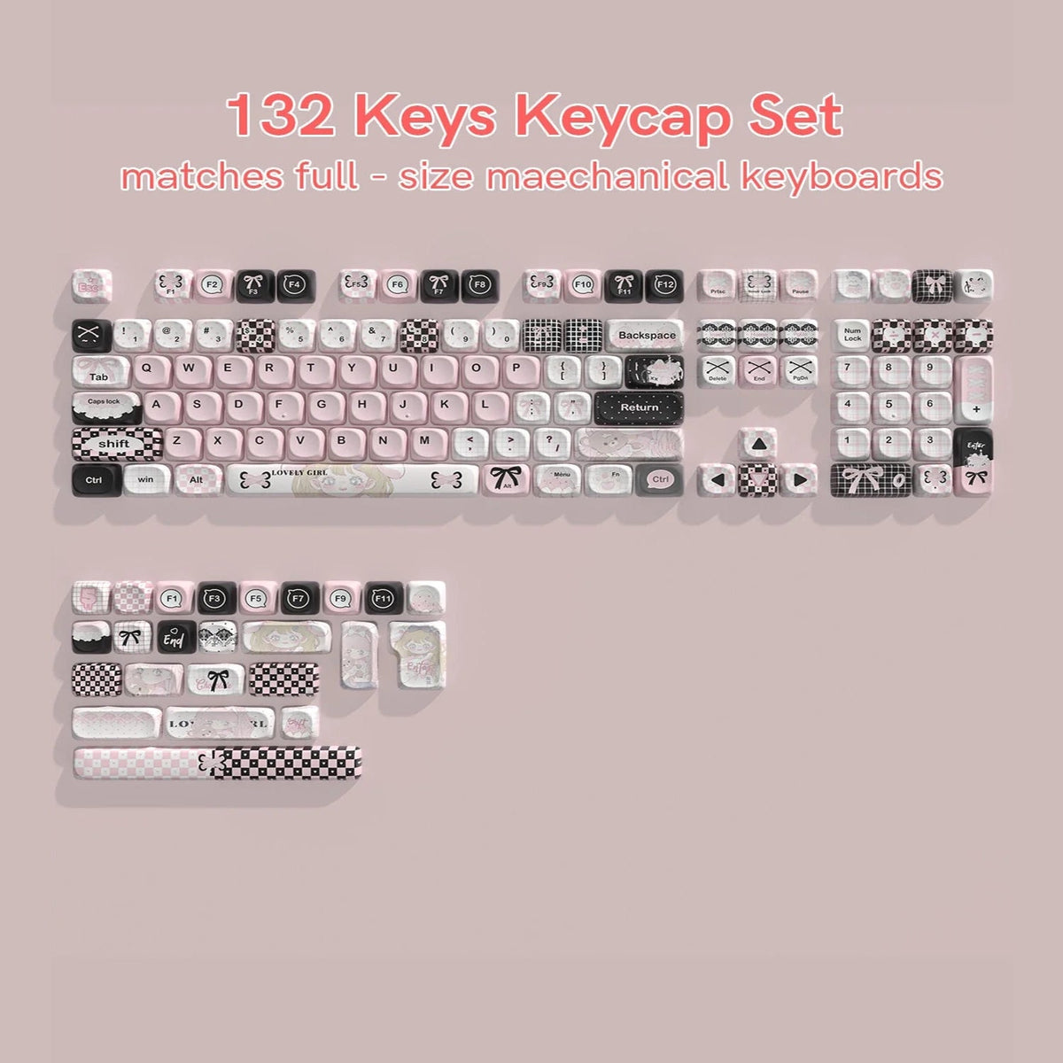 Womier Plaid Girl MOA Profile Dye - Sublimation PBT Keycap Set - Womier Keyboard