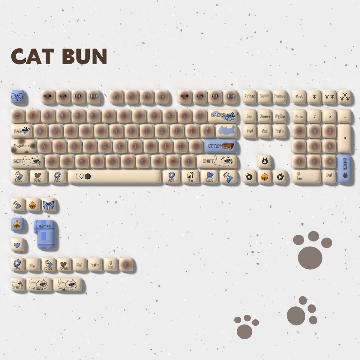 Womier Pudding Bun MOG Profile Dye - Sublimation PBT Keycap Set - Womier Keyboard