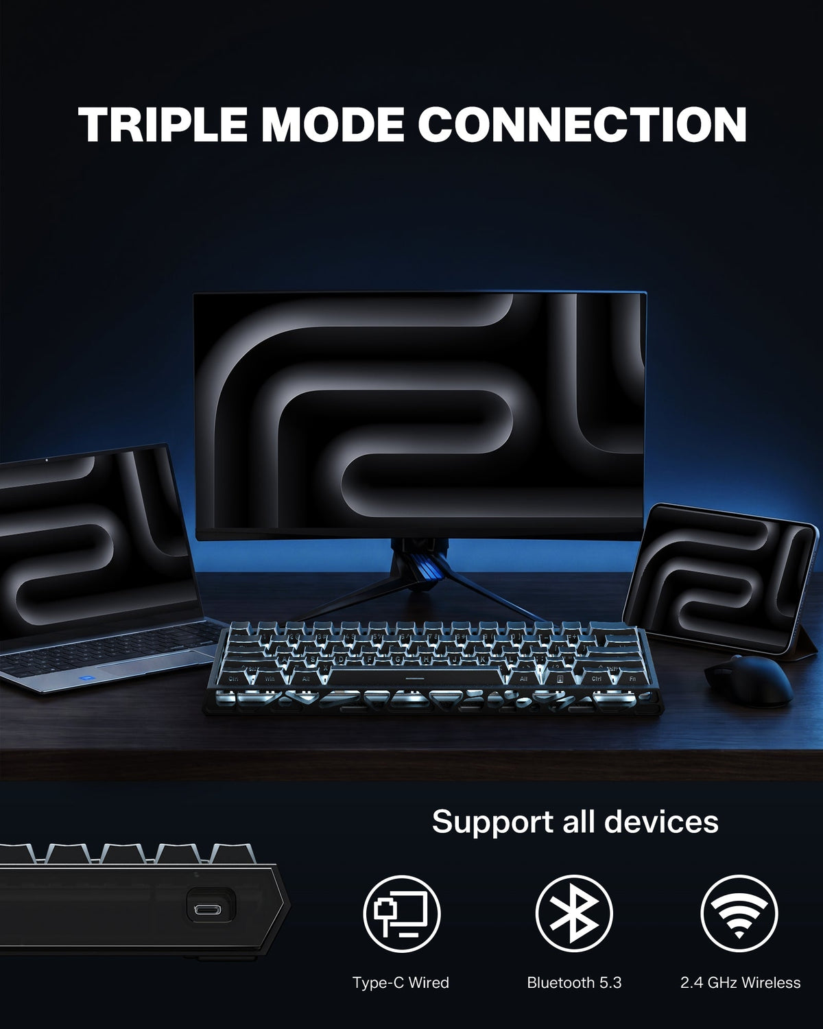 Womier SK61 HE 60% Hall Effect Wireless Gaming Keyboard - Womier Keyboard