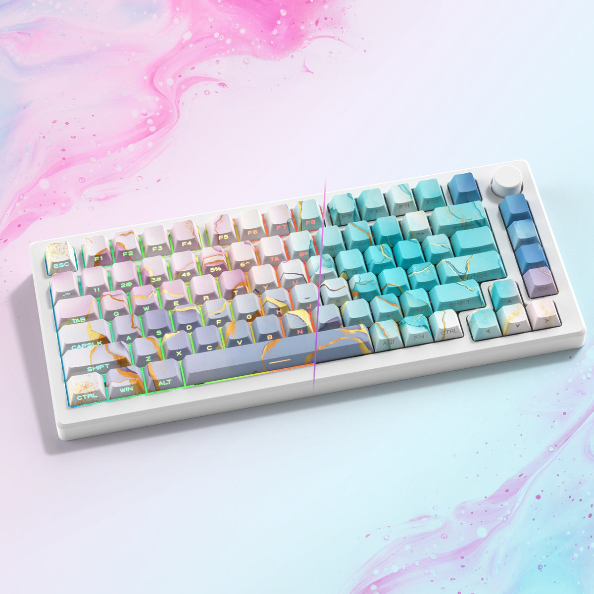 Womier Sparkles Cherry Profile 131 - Key Side - Printed Dye - Sub PBT Keycap Set - Womier Keyboard