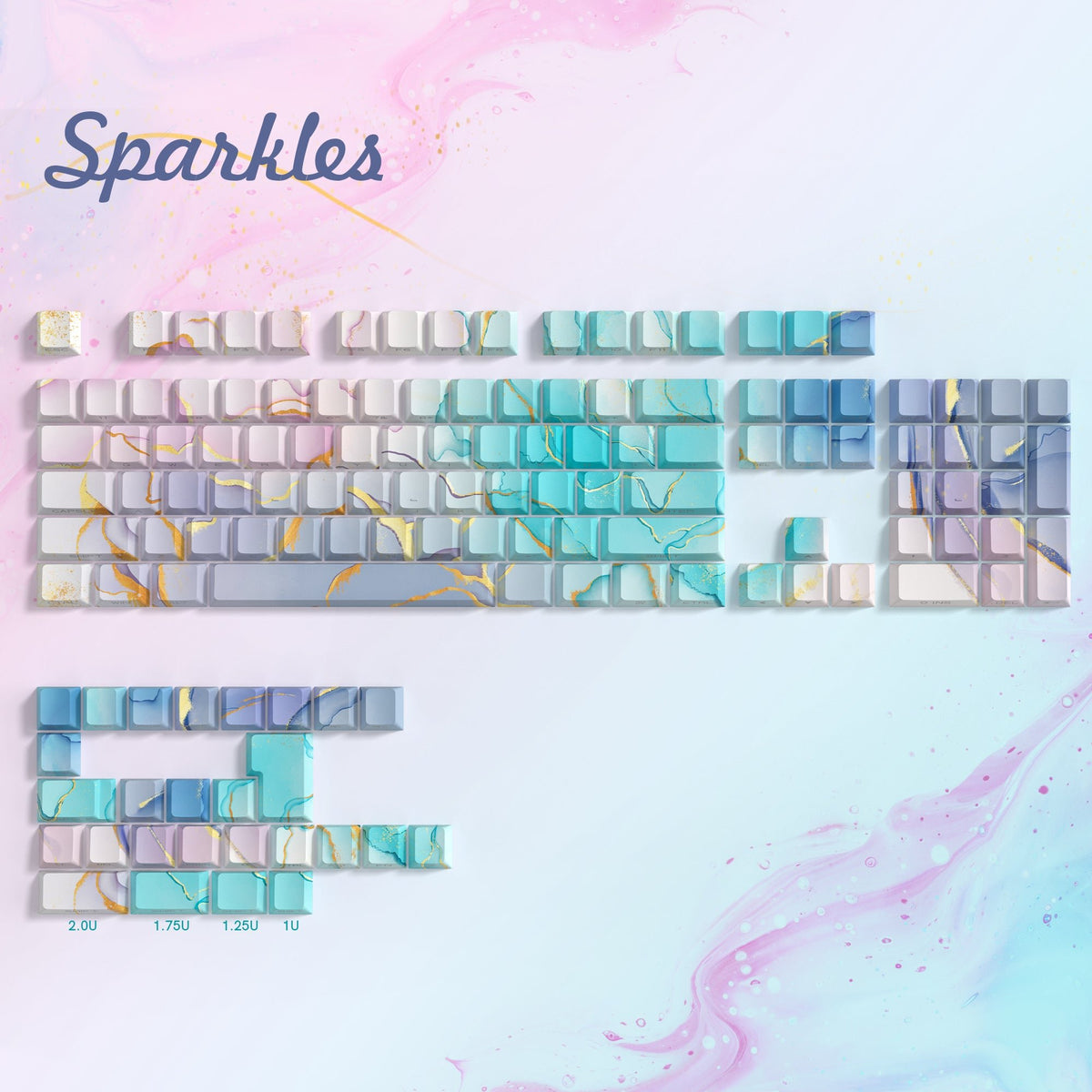 Womier Sparkles Cherry Profile 131 - Key Side - Printed Dye - Sub PBT Keycap Set - Womier Keyboard