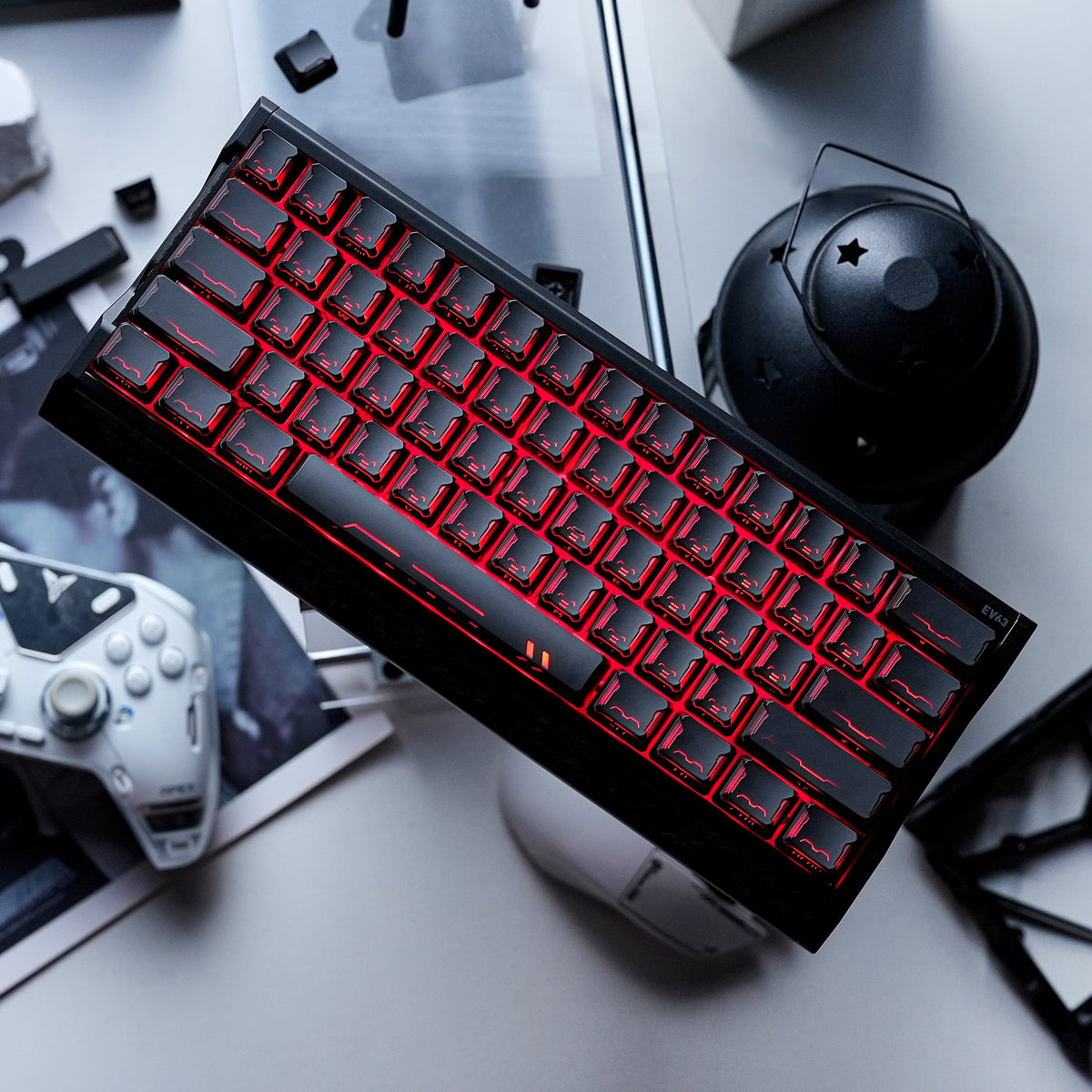 Womier Star Prism White-Blue Cherry Profile Shine-Through Keycap Set (136-Key) - Womier Keyboard
