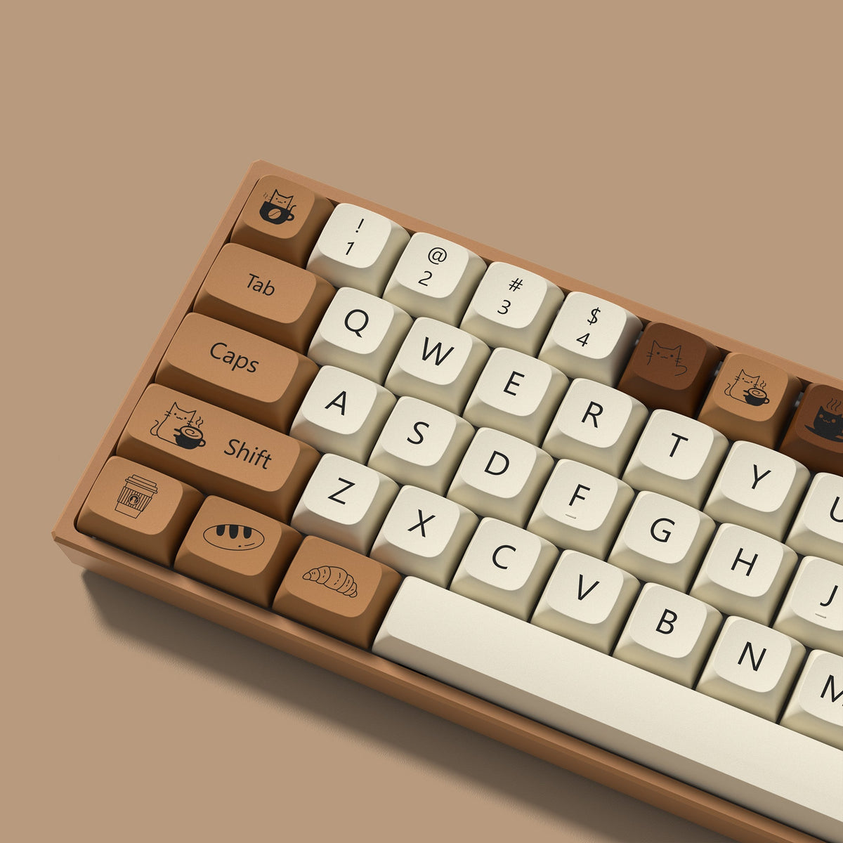 Womier Coffee Cat 143 - Key XDA Profile Dye - Sub PBT Keycap - Womier Keyboard