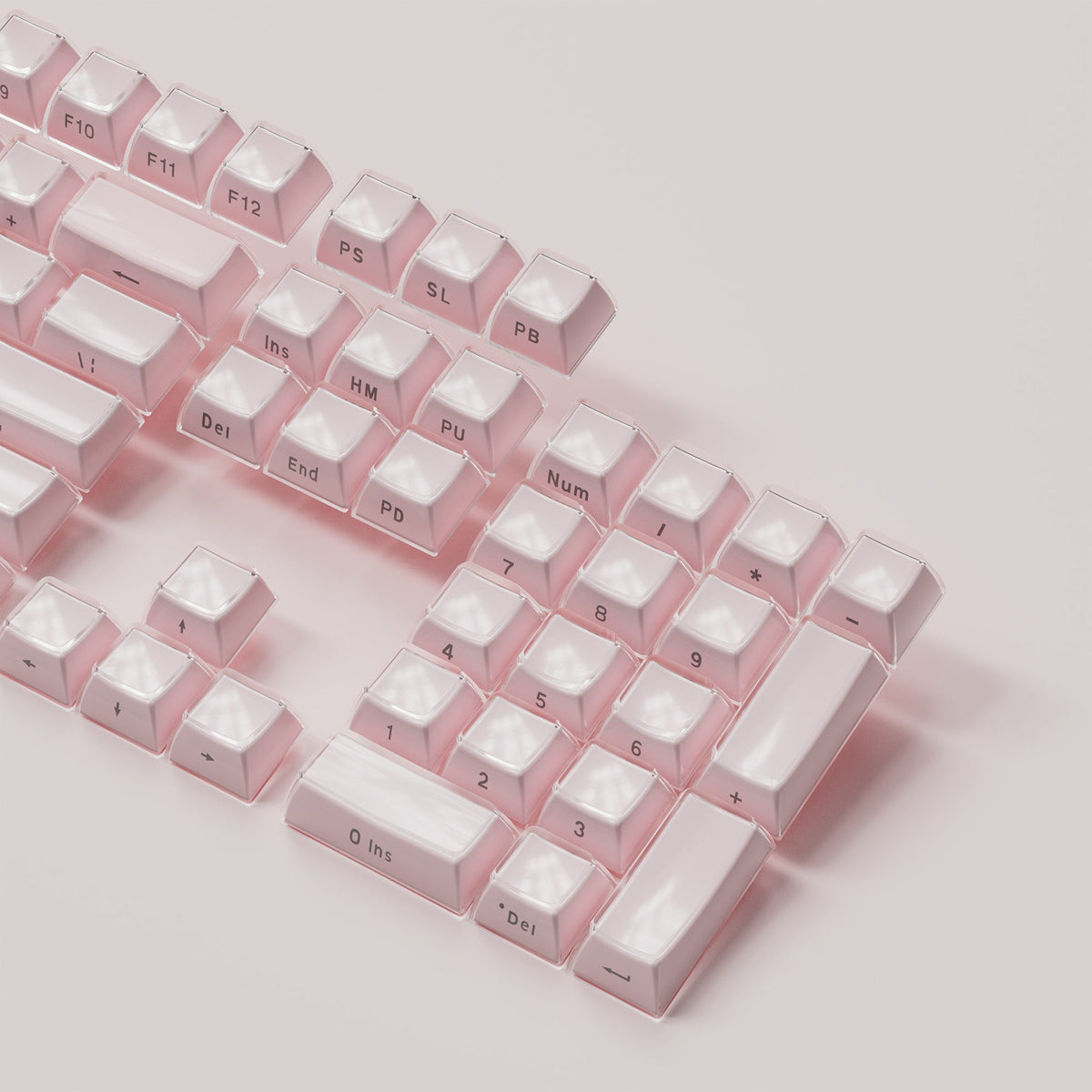 Womier Jello Side - Printed Translucent OEM Profile Keycap (113 - Key) - Womier Keyboard