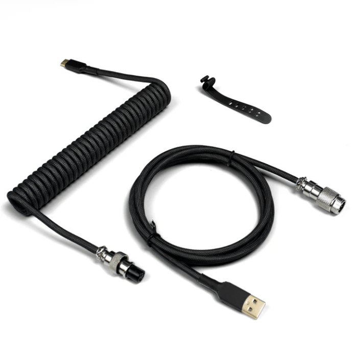 Upgrade Your Setup with Womier's Pro Braided Coiled Aviator USB Cable - Womier Keyboard