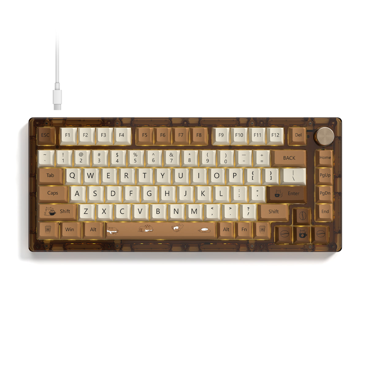 Womier G75 Coffee Themed Gasket/Top Mounted Wired Mechanical Keyboard/Barebone - Womier Keyboard