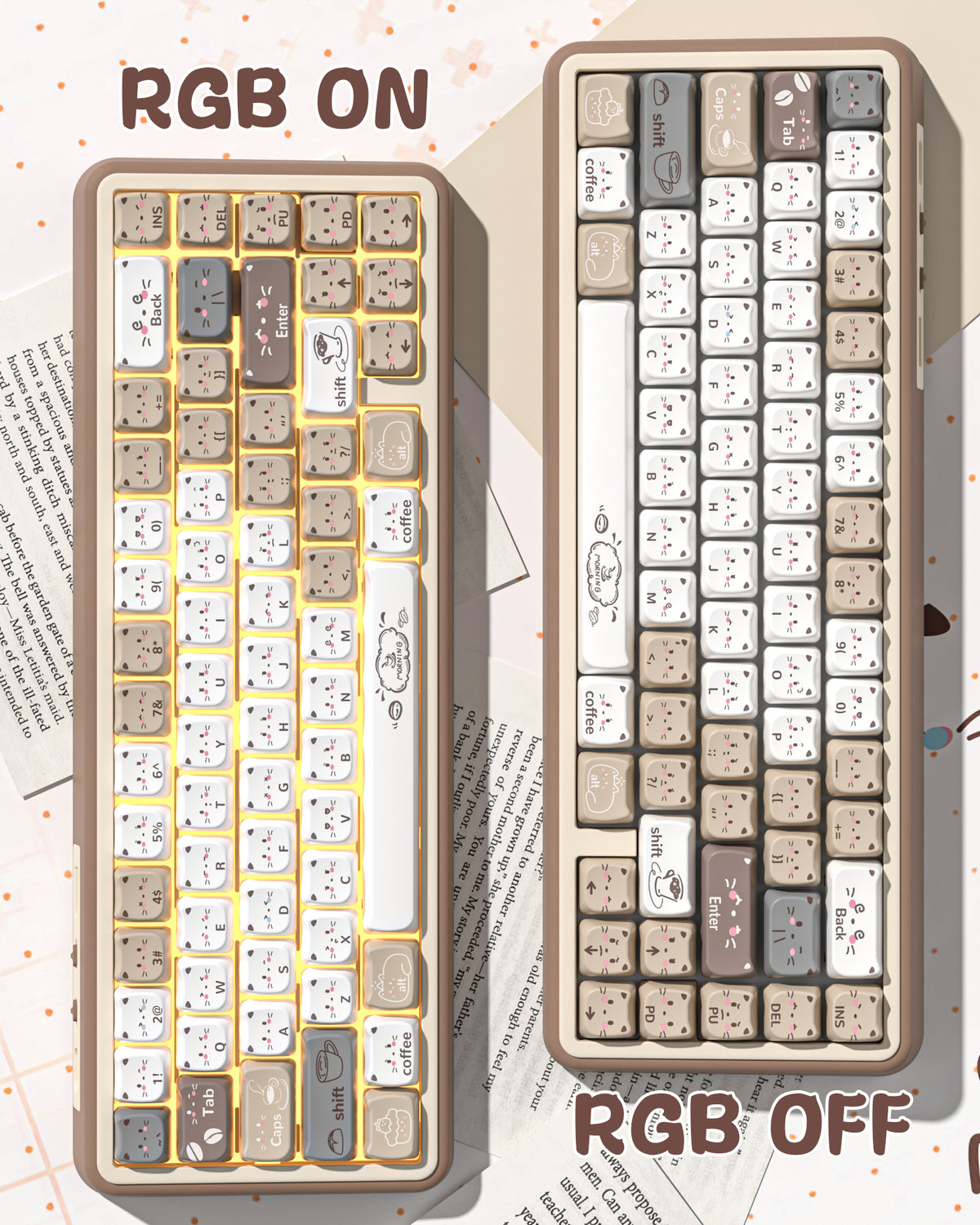 Womier Blushed Animals MAO Profile Dye-Sub PBT Keycap Set (5 Colorways)