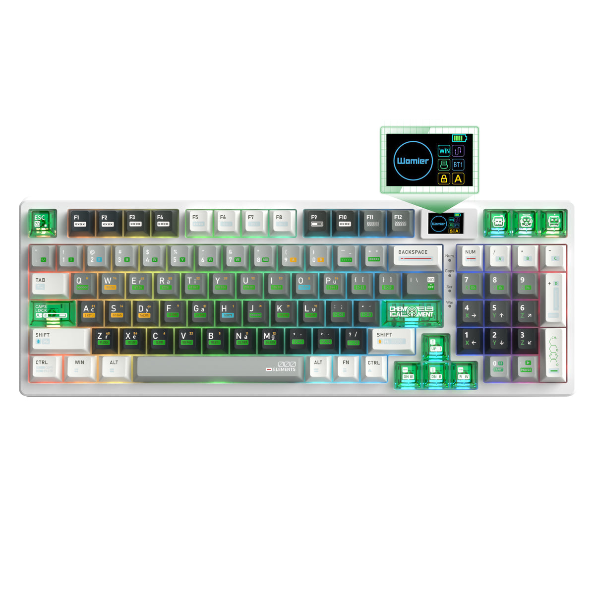 Womier M90 Chemistry Themed 96% Wireless Keyboard with Multimedia Display - Womier Keyboard