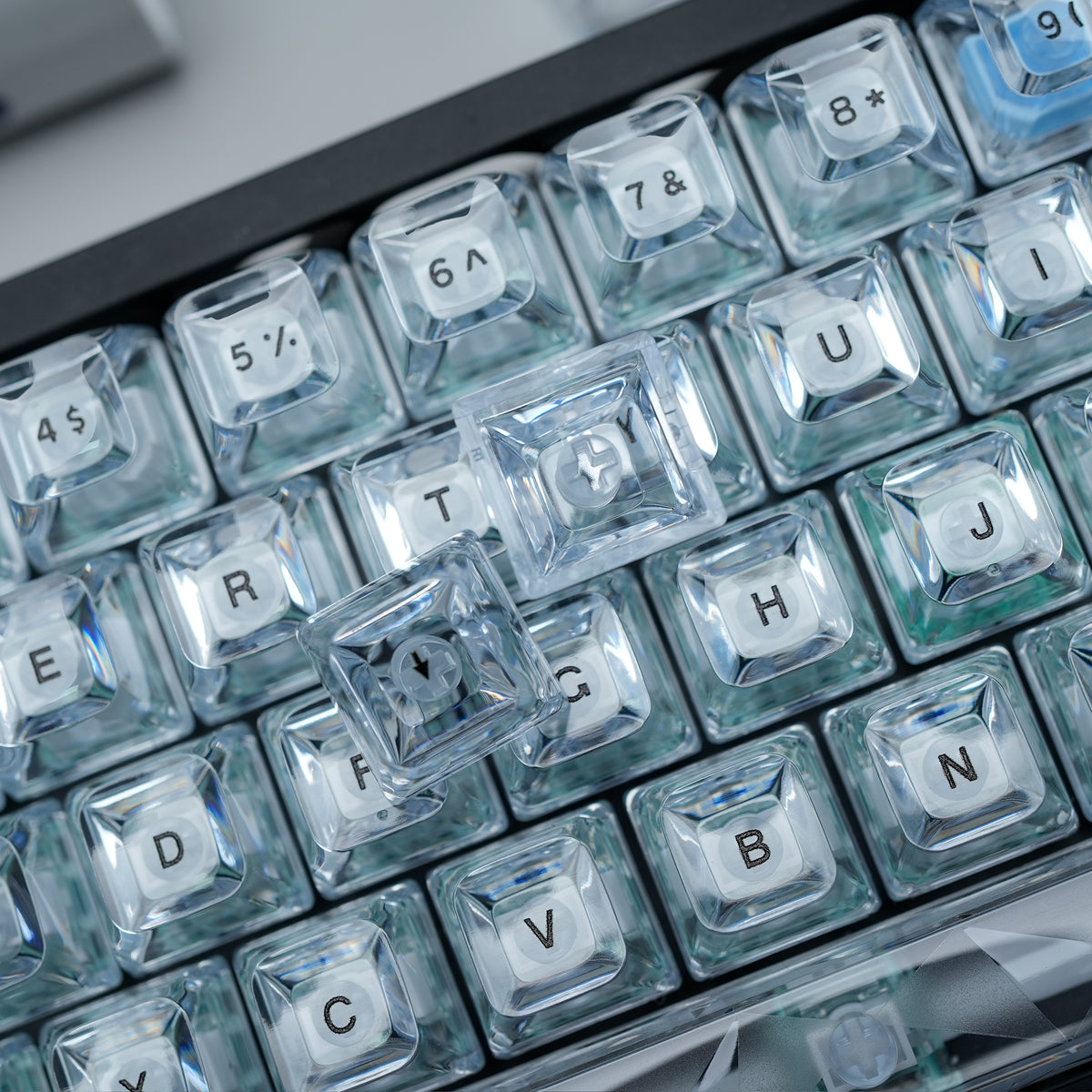 Womier Ice Cube Clear 126 keys Keycaps - Crystal Ice Keycaps Set for Mechanical Keyboard