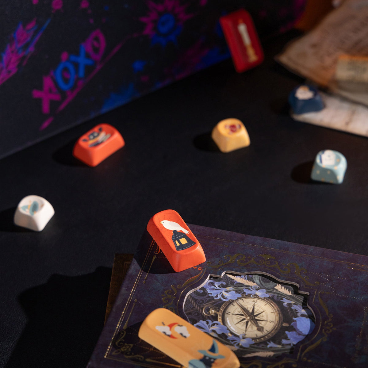 Halloween Haunted Castle Bundle — Womier WD75 HE Keyboard + William Castle MOA PBT Keycaps + Red Graffiti Glass Mouse Pad - Womier Keyboard
