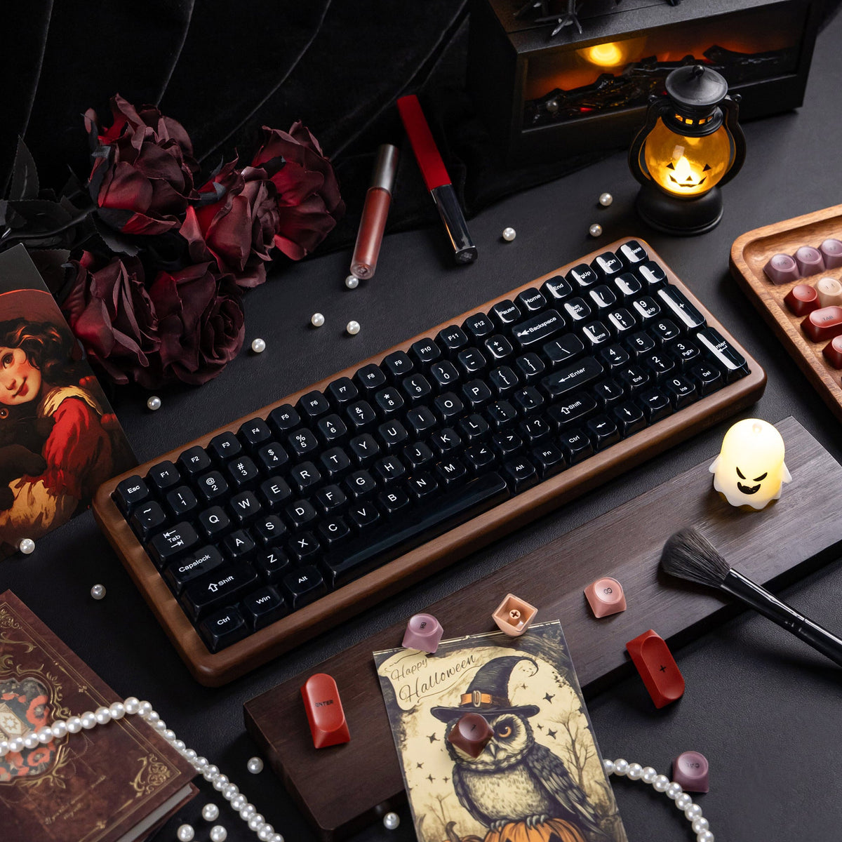 Halloween Lipstick Vintage Bundle — Womier WD99 Keyboard + Womier Lipstick 132-Key MOA Profile Translucent - Womier Keyboard
