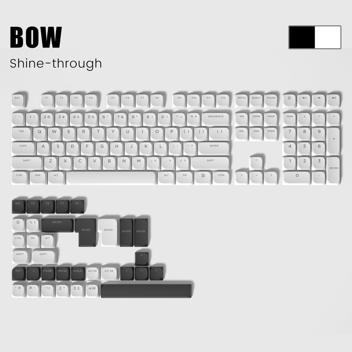 Skyline R2 Low Profile PBT Double - shot Keycap (9 Colors) - Womier Keyboard
